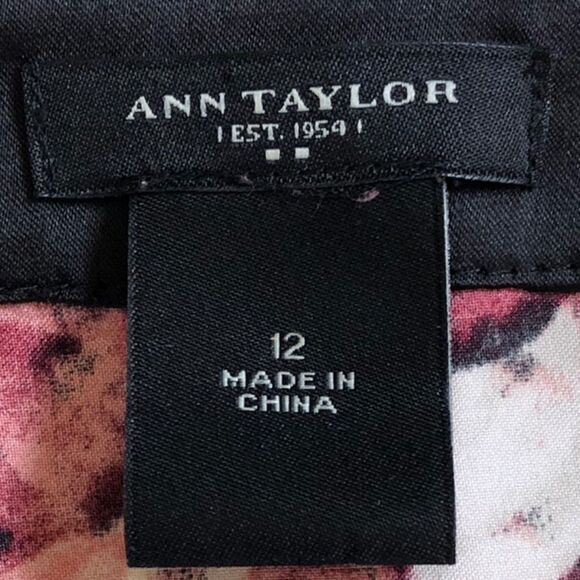 Ann Taylor Factory Women’s Burgundy, Mauve, White & Black Satin Tank Size 12 - Picture 8 of 11